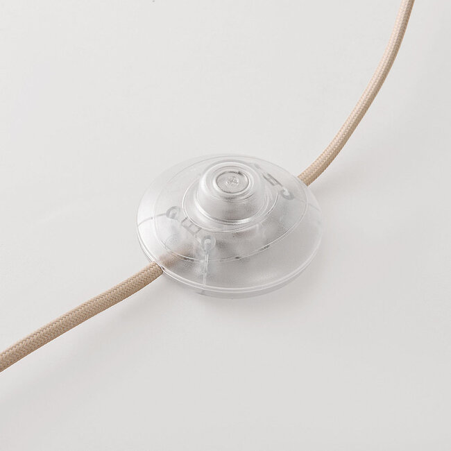 Lampadaire Hiros beige avec abat-jour en lin