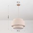 Suspension Corra beige avec abat-jour en lin superposé