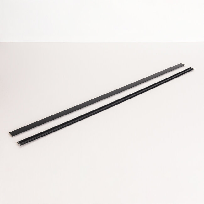 Cache 2 x 75 cm pour éclairage sur rail monophasé - noir