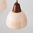 Suspension Japandi Marena à 3 lumières - travertin (pierre naturelle) et bois