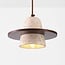 Suspension Caelio - travertin (pierre naturelle) et détail en bois