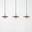 Suspension Japandi Caelio à 3 lumières - travertin (pierre naturelle) et bois