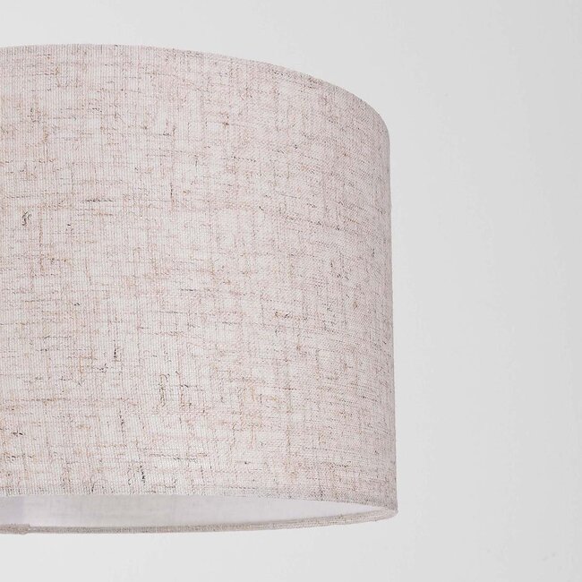Lampadaire arc Lerava avec abat-jour en lin - beige