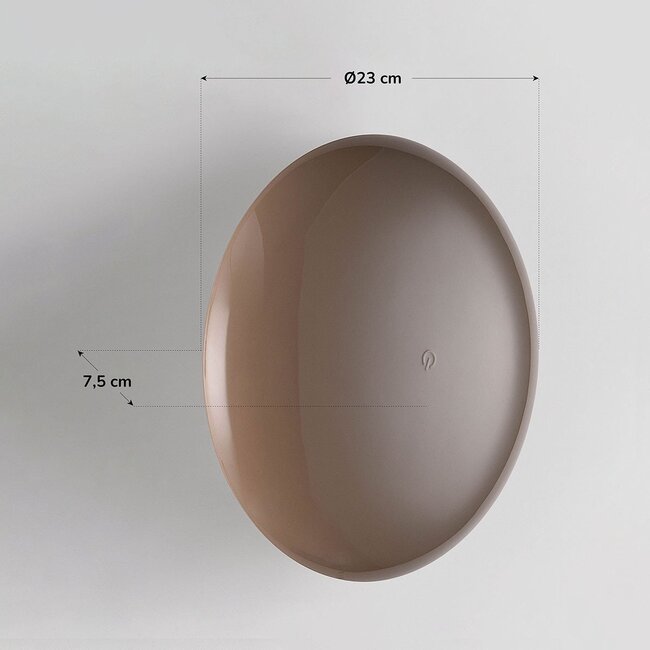 Applique murale rechargeable Ariso taupe avec variateur tactile et couleur de lumière réglable