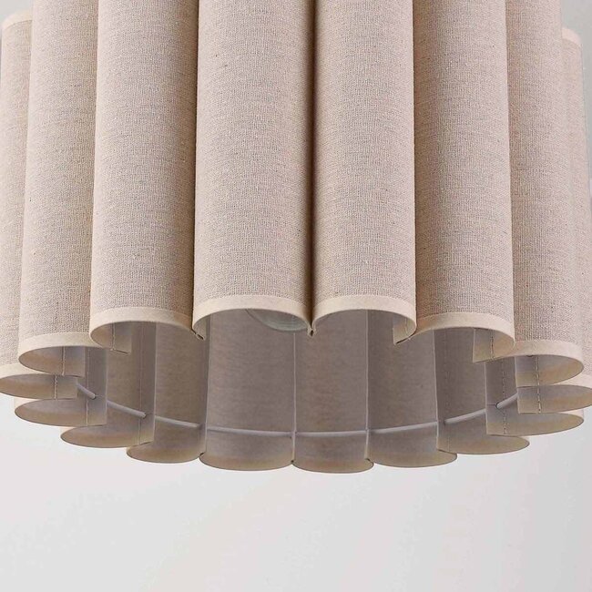 Suspension Celine - abat-jour en lin plissé, beige