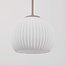 Suspension Odalyn à 6 lumières - beige et verre laiteux strié