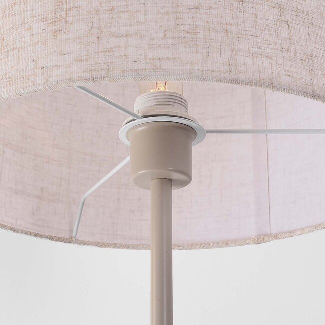 Lampadaire Avana beige avec abat-jour en lin