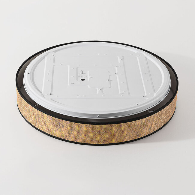 Plafonnier Palara dimmable à 3 étapes avec abat-jour tressé en naturel et noir
