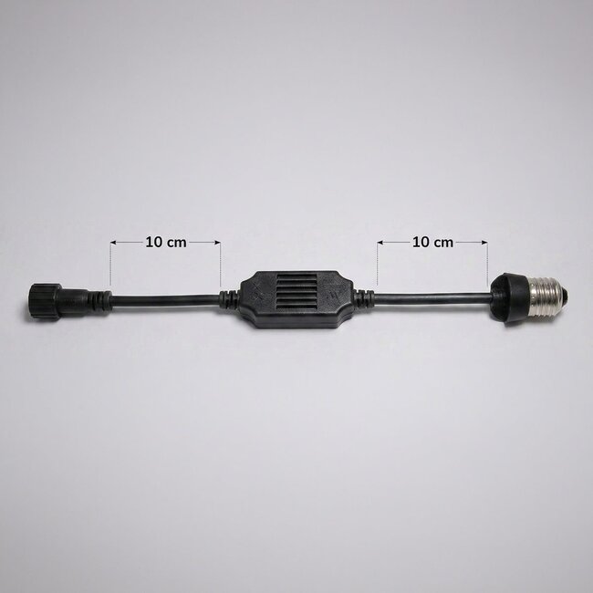 Adaptateur de raccordement E27 noir pour éclairage de Noël