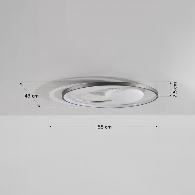 Plafonnier Eclipse dimmable à 3 étapes LED - blanc et gris