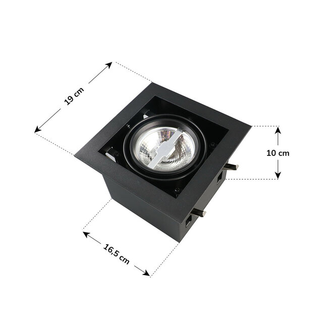 AR111 spot encastrable réglable Carter - noir