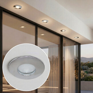 Spot encastré moderne argent IP44 - Rex