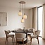 Suspension Fynra 3 lumières en tissu - taupe