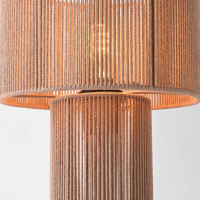 Lampe de table Rilva en corde de coton naturelle