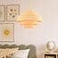 Suspension Zavon - abat-jour en tissu superposé, beige crème