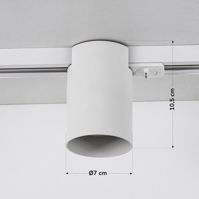 Système sur rail monophasé de 3 mètres avec spots Zylox en blanc