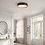 Plafonnier LED Larios, variateur à 3 niveaux Ø39 cm - noir, accent bois