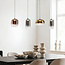 Suspension Kohi 4 lumières - verre fumé, doré, cuivré, variateur à 3 niveaux