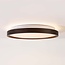 Plafonnier Nerio Ø39,5 cm - aspect noyer, variateur à 3 niveaux