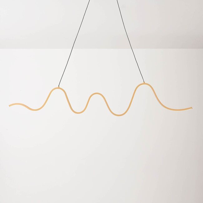 Suspension design dimmable à 3 étapes Ariana en beige chaud avec éclairage LED ondulé