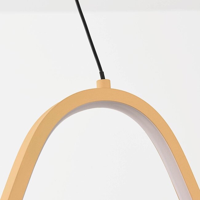 Suspension design dimmable à 3 étapes Ariana en beige chaud avec éclairage LED ondulé