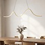 Suspension design Briana en or avec éclairage LED ondulé, dimmable à 3 étapes