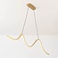 Suspension design Briana en or avec éclairage LED ondulé, dimmable à 3 étapes