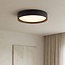 Plafonnier Palomo - noir à contour strié, LED variateur à 3 niveaux