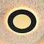 Plafonnier Deimos en noir et beige, variateur à 3 niveaux