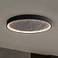 Plafonnier Cercul noir avec LED à 3 niveaux de gradation et effet pierre grise, Ø40 cm, 29W