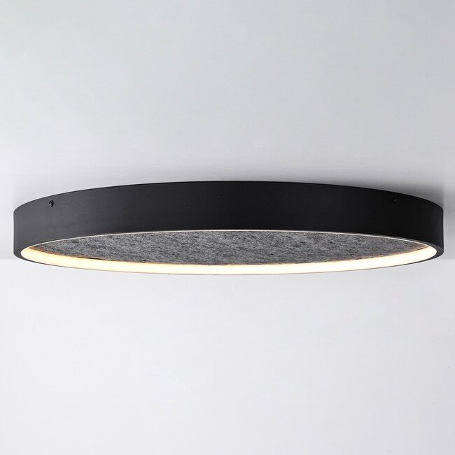 Plafonnier Cercul avec LED dimmable à 3 niveaux et effet pierre gris, Ø60 cm, 29W