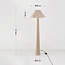 Lampadaire Maude à abat-jour en lin plissé beige