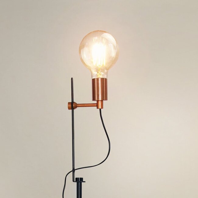 Lampadaire moderne Edina noir et doré