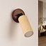 Applique murale Jorie avec travertin (pierre naturelle) et bois