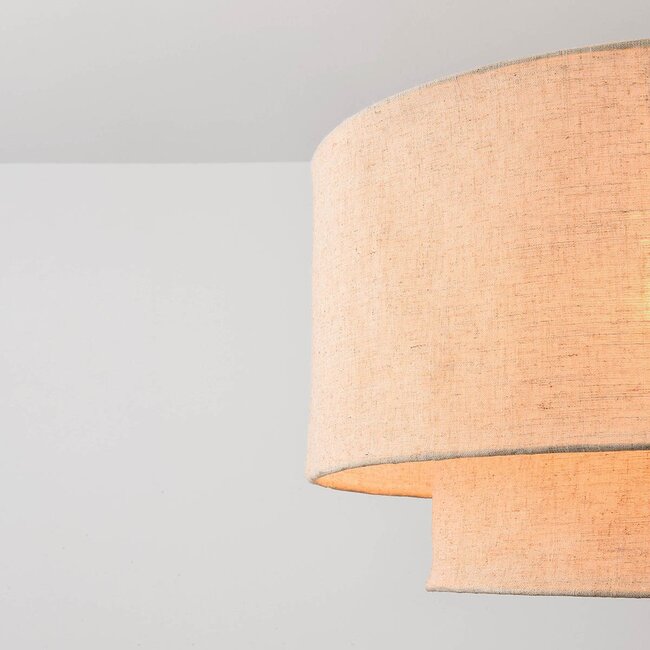 Suspension Cavallo 2 couches avec abat-jour en lin - beige
