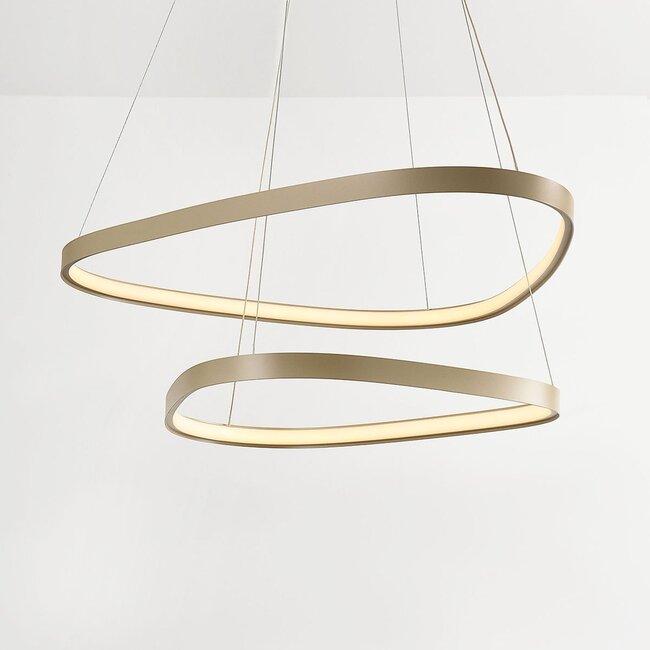 Design suspension Nivara avec LED intégrée, dimmable à 3 étapes - beige sable