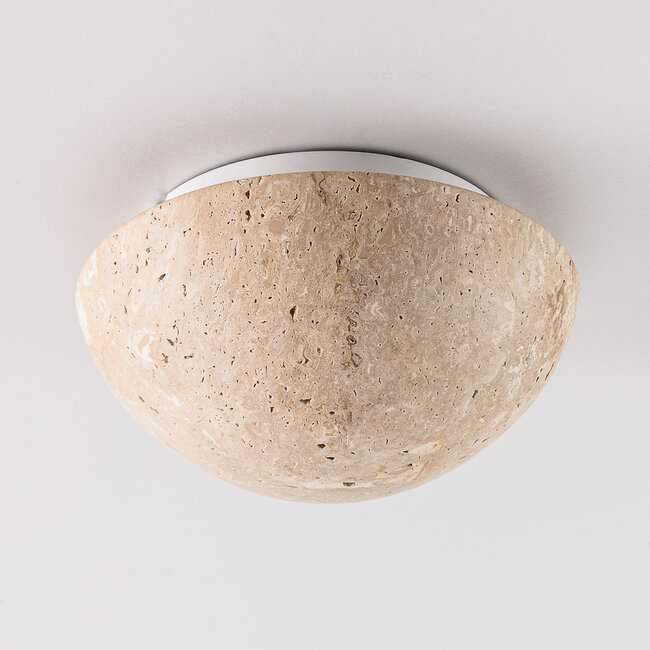 Plafonnier Tavro avec lumière réglable et travertin (pierre naturelle)