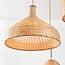 Suspension Aska - rotin, trois abat-jour tressés main, fixation en bois
