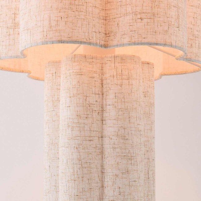 Lampe à poser Hiko en lin - beige
