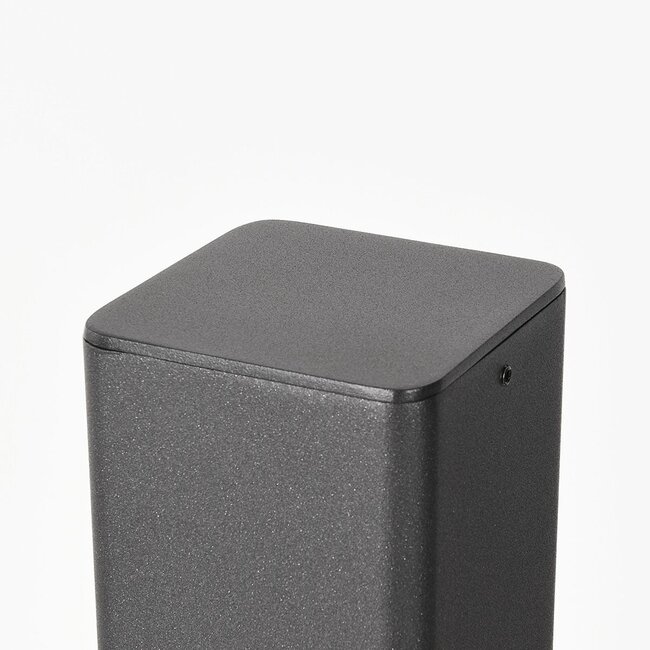 Lampadaire extérieur Tavien - anthracite et aspect bois