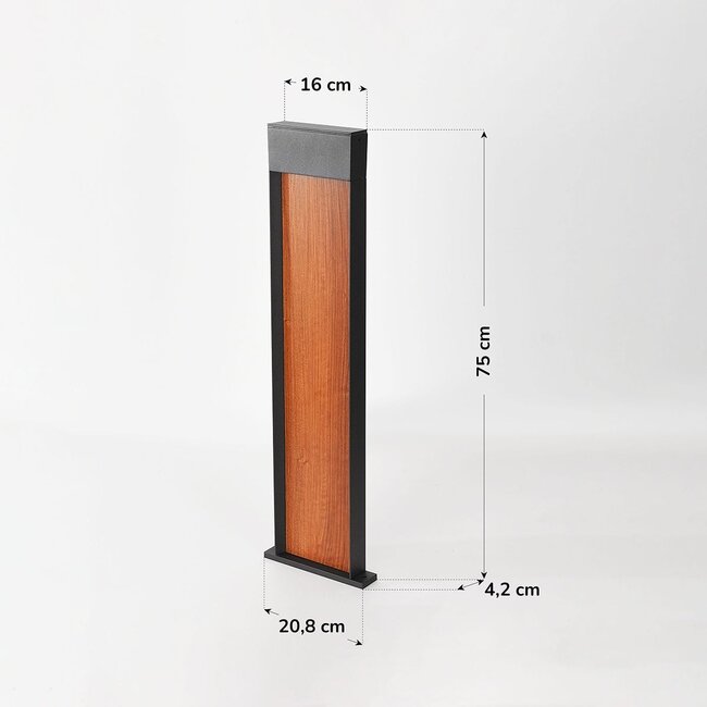 Borne d'extérieur Maxim à LED intégrée en anthracite et aspect bois