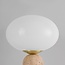 Lampe de table Tareo à globe en verre et travertin (pierre naturelle)