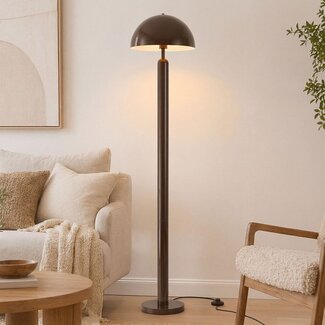 Lampadaire champignon Alexi en métal brun