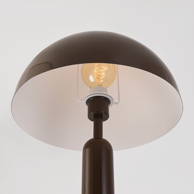 Lampadaire champignon Alexi en métal brun