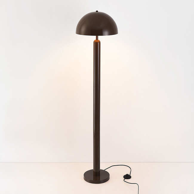 Lampadaire champignon Alexi en métal brun
