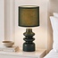Lampe de table Loya en céramique à abat-jour en tissu vert