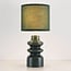 Lampe de table Loya en céramique à abat-jour en tissu vert