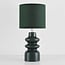 Lampe de table Loya en céramique à abat-jour en tissu vert