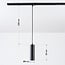 Suspension tube Simon pour rail monophasé, noir à câble textile