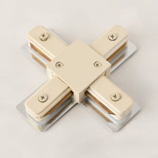 Connecteur en X pour rail monophasé en beige
